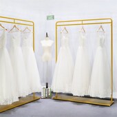 婚纱架子高档展示架简约影楼货架落地式 挂婚纱衣架专用正侧挂铁艺