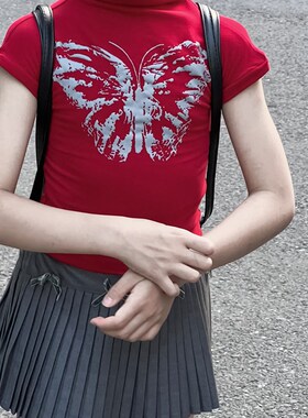 吉小可童装2024夏季女童无袖T恤百搭学院风灰色百褶裙中大童套装