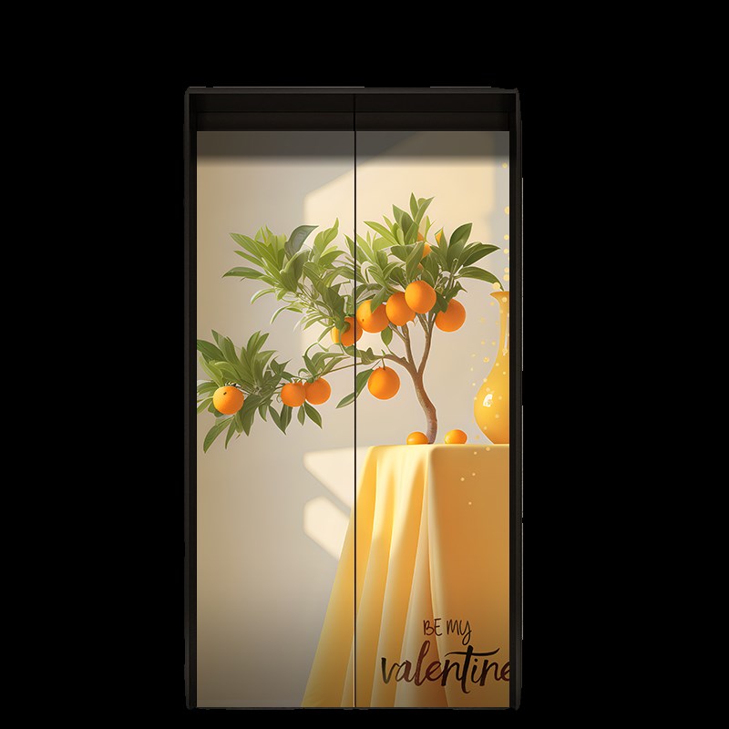 居家入户电梯门简约新中式果蔬贴画平面墙贴美化装饰防撞防水整张