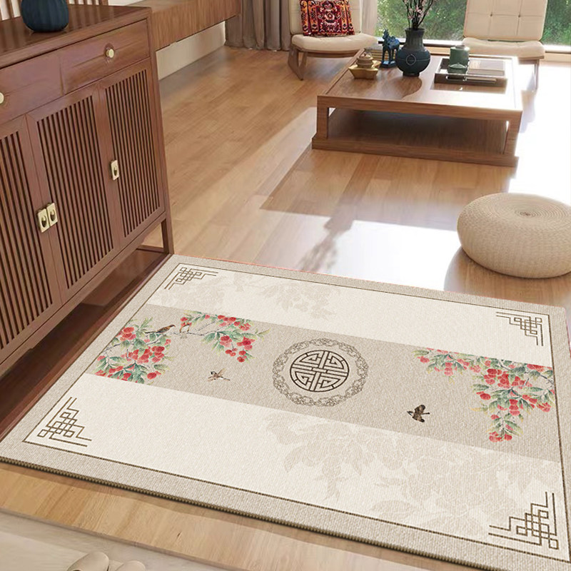 2024新款入户门地垫新中式进门门口门垫室内家用脚垫国风花鸟地毯,居家布艺,入户地垫,淘宝优惠券,粉丝福利购,淘宝优惠卷