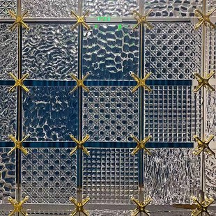 玻璃砖隔断墙水晶挂片网红水晶砖透明超白冰纹实心砖玄关屏风隔断