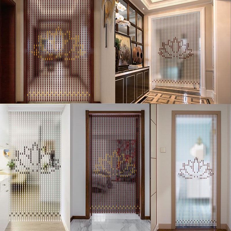 桃木葫芦珠帘门帘家用屏风隔断帘子莲花厕所卧室门对门挂帘免打孔