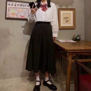 jk制服百褶裙女学院风套装秋冬季半身裙班服校服基础黑色短中长裙