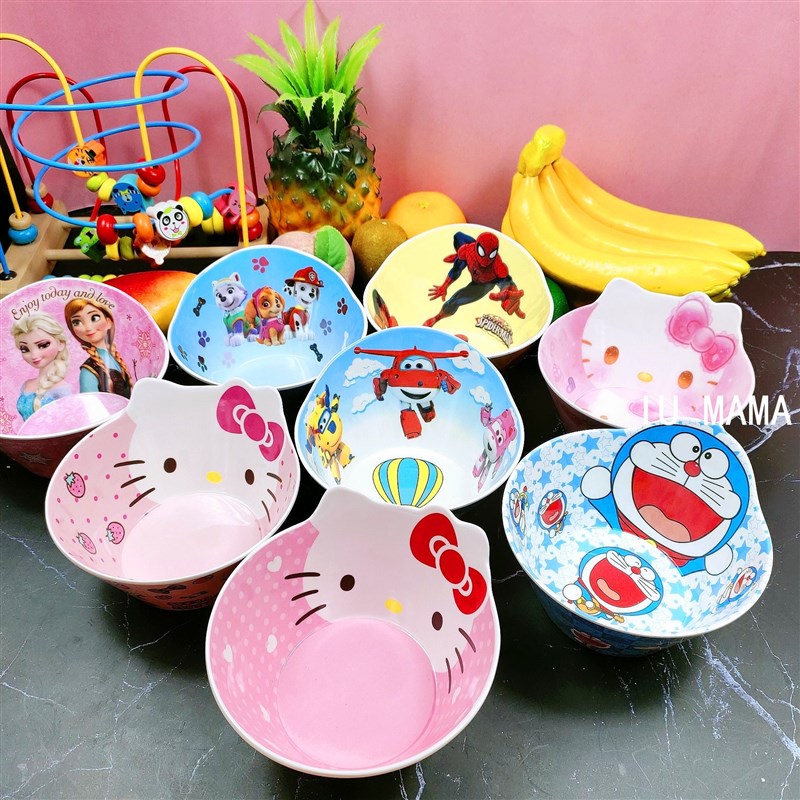 儿童碗餐具套装防摔防烫卡通可爱密胺碗宝宝辅食碗叉勺水杯学生碗