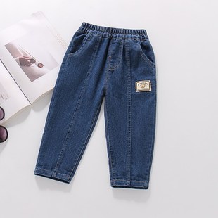6宽松直筒宝宝裤 男童牛仔裤 4外穿5薄款 3岁小童长裤 子 春秋2024新款