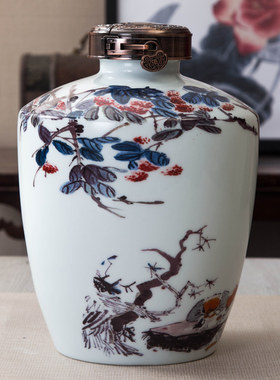 景德镇陶瓷酒坛子家用仿古白酒酒壶五斤十斤密封空酒瓶泡酒坛酒罐
