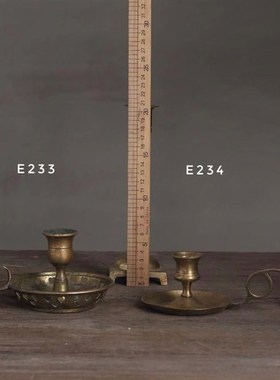 E组烛台 西洋旧物古董烛台 美食静物摄影 黄铜摆件【二店道具铺