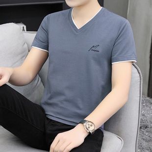 微胖中年穿搭成年人上衣服30 T恤成熟男装 40岁35短轴 短袖 夏天男士