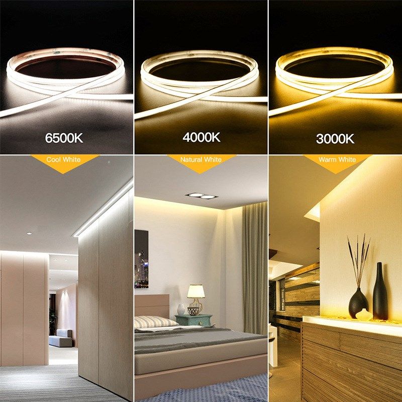 Ra95高显COB灯带 24V低压铝槽线性灯光源双三色3500K自粘贴线条灯,家装灯饰光源,线性灯,淘宝优惠券,粉丝福利购,淘宝优惠卷