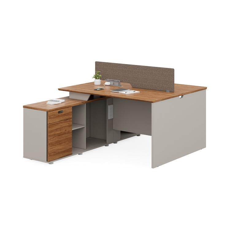 现代办公家具双人位职员桌公司卡位办公桌转角卡座组合矮柜电脑台