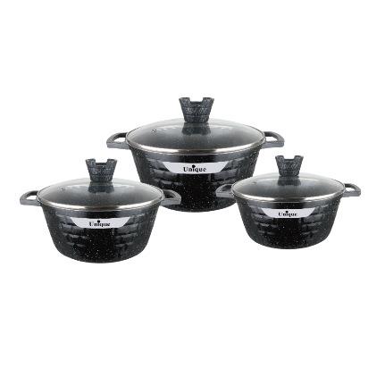 砖头小砖块汤锅6件套装大理石锅具铝锅不粘锅麦饭汤锅压铸6PCS