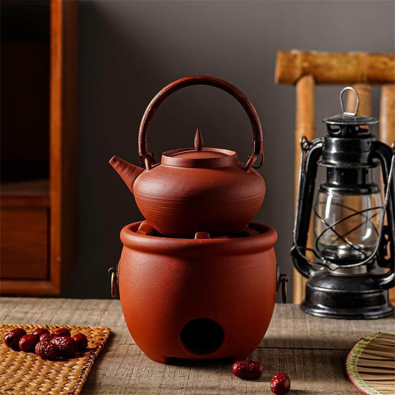 红泥砂铫壶茶壶陶瓷煮茶壶煮烧水壶电陶炉煮茶提梁壶手工煮茶器,农用物资,其他肥料,淘宝优惠券,粉丝福利购,淘宝优惠卷