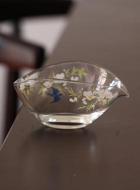 耐热扁舟玻璃公道杯高加公GIT杯茶海日式厚分茶茶器档分茶杯功夫