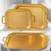 轻奢值风高颜MXD零食糖果盘家客蛋厅创意糕水果托盘金属装 饰用盘