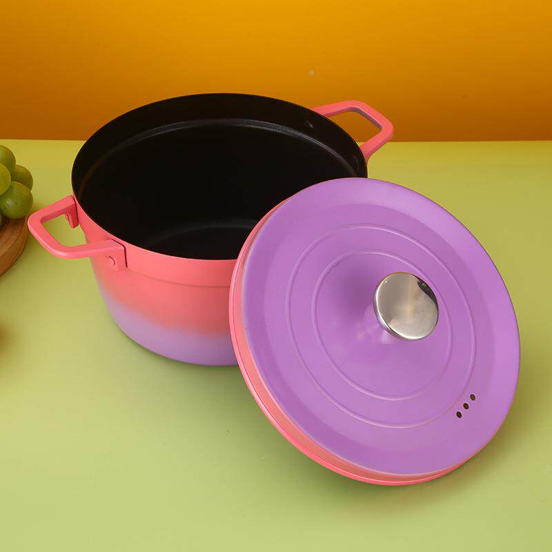 家用珐3.7-7锅磁炉汤双耳炖汤礼品铁琅制陶瓷锅大容量锅不粘电锅