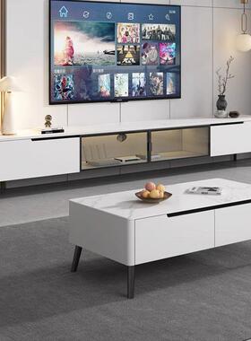 l电w0岩板视柜柜VXJ茶几组合简约现代客厅家用小型实木地轻户奢电