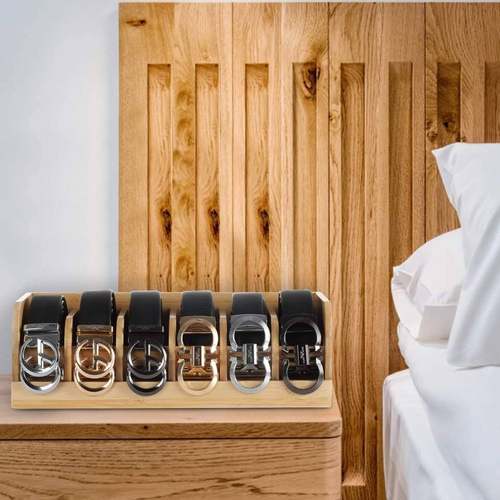 腰带收纳盒木质士皮带领带展示腰带收纳制多格分格式整理木盒收纳