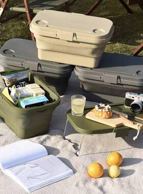 户外野篮大容量便携餐ns风网红带盖子手提春游野炊i可篮折叠HTU篮