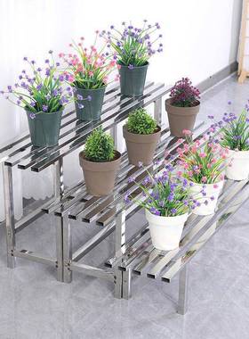 不36326锈钢花架阳台艺置物架阶梯铁落多地式层绿户外多肉萝花盆