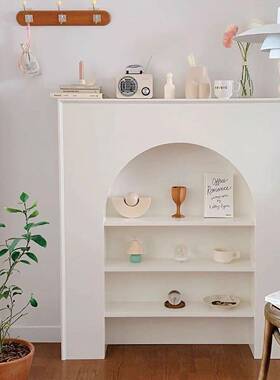 宿法式黑IXC壁炉柜装饰柜室内客厅色白简约民玄关摄影置物架色收