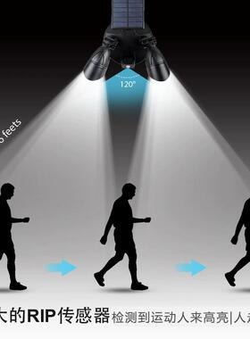 户外太阳能应灯感壁灯LE装D体人感应TS-G0802户外防水壁室外双头