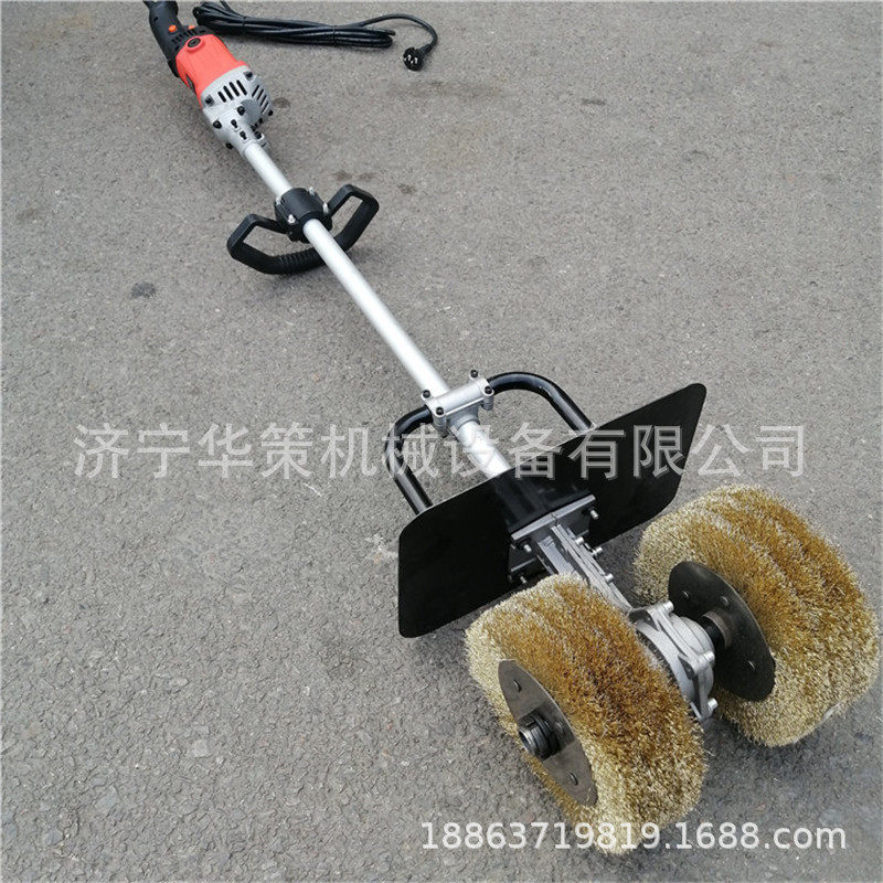 便携式彩钢瓦锈迹清理机钢板铁材除锈作业手提电动除锈机