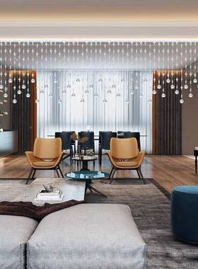 水珠晶珠帘子客厅隔断饰HZX帘装家用风水半孔挂帘门帘免打吊帘子