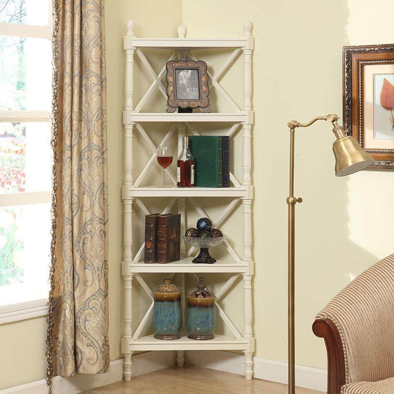 角柜墙角三角室柜实木整书理架置全物UVA架客厅卧落地多层美式复