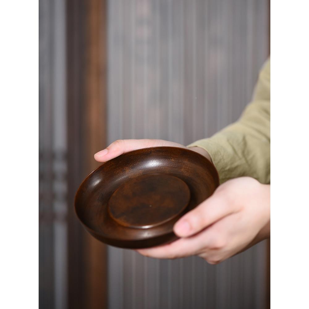 日式手工复古养形紫铜壶壶承干圆泡茶F96HJ7JS台小托盘储水茶盘垫