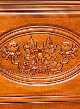 全榫卯结构花梨木实床厚双人床中NKN木式明清古雕花加仿古主卧典