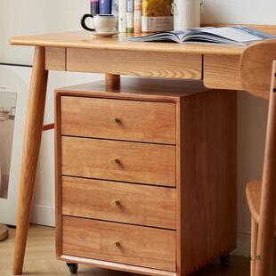 实木文件柜简约可移动储物书收纳斗柜书桌下70726抽头屉柜房四带