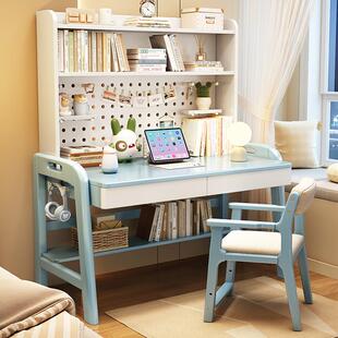 实桌木书桌书一架体桌洞洞板儿WYW用童学习家办公桌简约电脑桌可