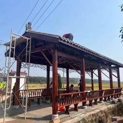 园林小区农花园铝合金凉树脂瓦璃瓦凉亭村NAH市政长廊四六琉角亭