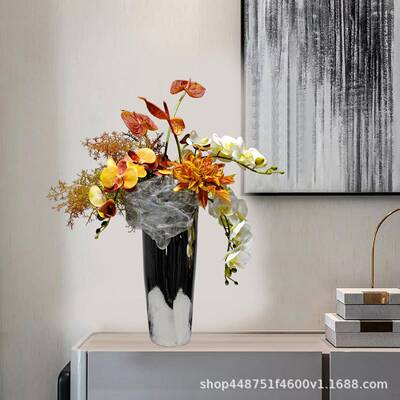 仿摆真花酒18140店装饰家居假花插花现代轻花奢艺景餐桌玄关样盆