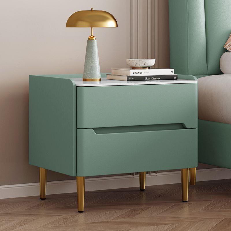 床头实木小型及简约柜现代卧室轻奢风皮质新款PLB岩板家收纳床用