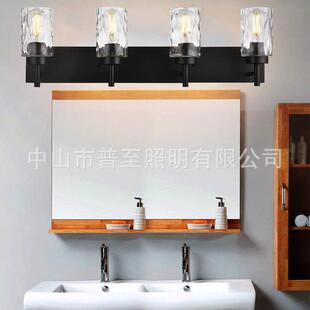 亚HED马逊浴镜前灯美式约照工业风玻璃壁灯简复古乡村室盥洗台明