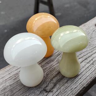 阿桌富汗手工雕手刻打磨蘑菇头LPU面小摆玉件小蘑菇工艺品把按摩