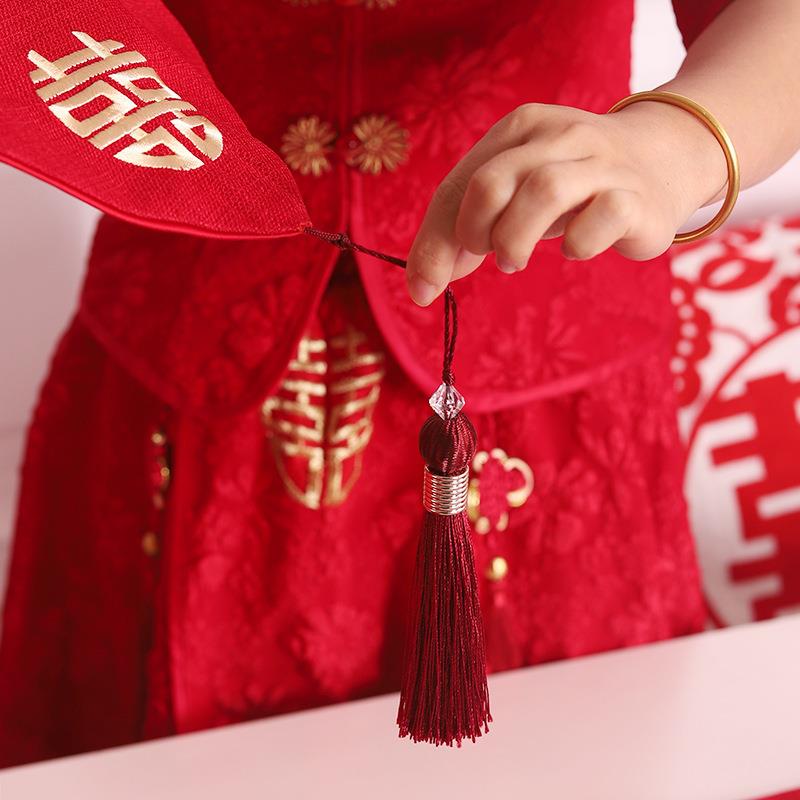 桌旗红色喜字订婚结条庆茶几囍长桌中布婚无品牌/房式布置婚婚庆