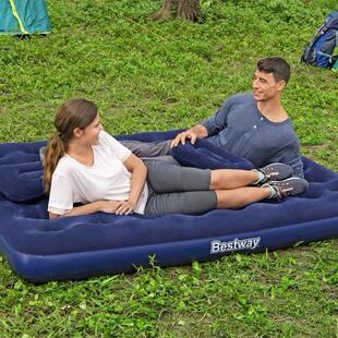 Bestway67374植绒双人加大床垫套装户外便携气垫床带手泵懒人气垫