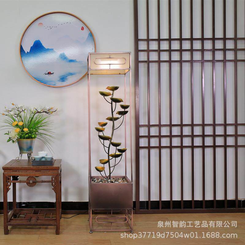 金属喷泉流水生财摆件客厅办公室餐厅阳台铁艺术流水器工艺品
