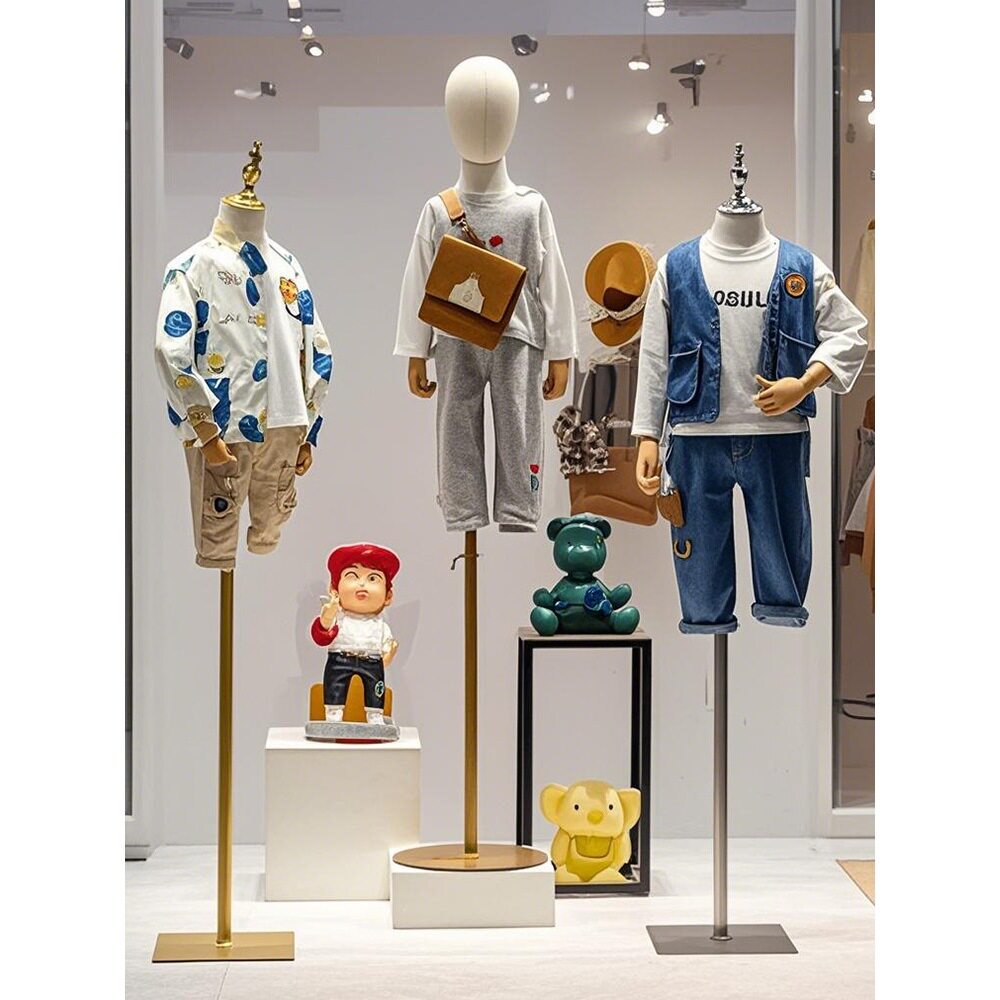 儿童模特道具半身童装服装店男女小孩衣服展示架带头人台模特架子