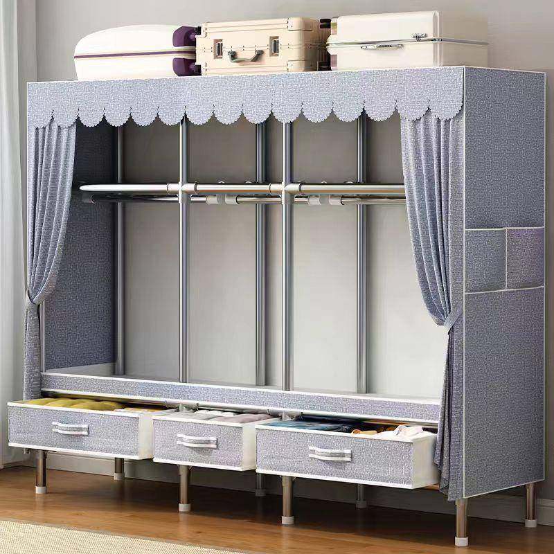 简易衣柜家用卧室布衣柜出租房用结实耐用组装全钢架加厚加粗衣橱,工业油品/胶粘/化学/实验室用品,其他实验室设备,淘宝优惠券,粉丝福利购,淘宝优惠卷