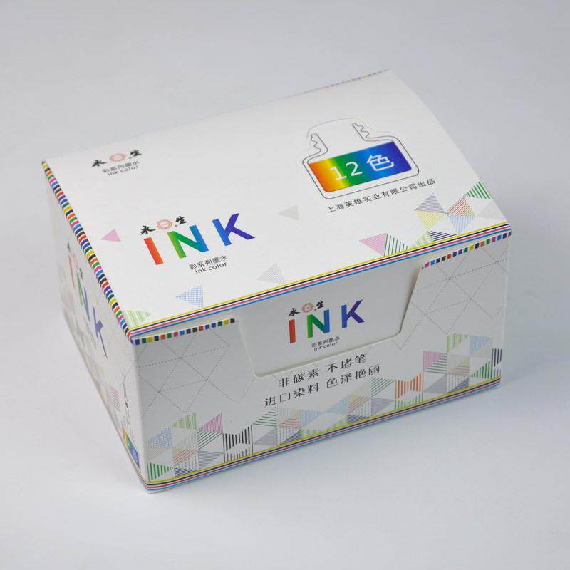 15ml英雄实业永生彩墨金粉墨水12色彩色染料墨水非碳素不堵笔