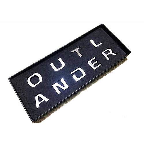 适应于欧蓝德引擎盖字标OUTLANDER改装车贴金属英文字母贴装饰贴