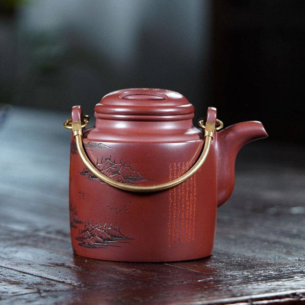 宜兴紫砂壶大容量具40cc提zj1321梁洋桶茶砂原矿秒干龙血高端7茶