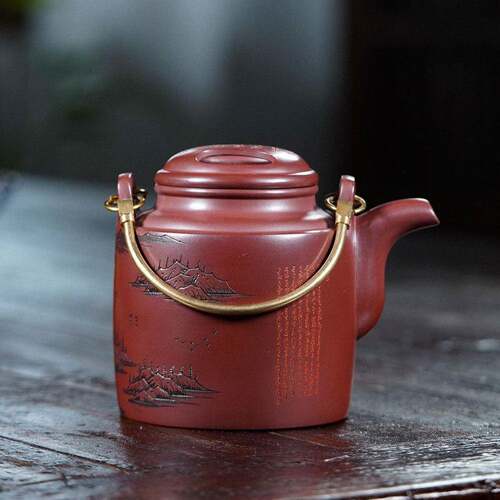 宜兴紫砂壶大容量具40cc提zj1321梁洋桶茶砂原矿秒干龙血高端7茶