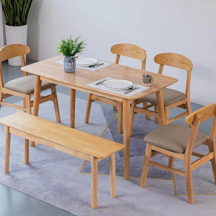 餐厅饭桌欧饭食堂餐桌组C1011合长方形家用小户店型简约式实木椅