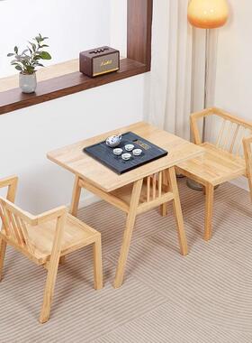 实套木ODN阳木台茶桌椅组合休闲家小茶桌三件用小户型实喝茶看书