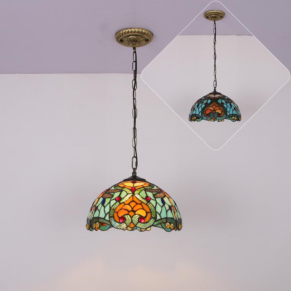欧濠蒂彩色玻创璃欧式复OHD-D025古餐厅酒馆吧台店饭书房别墅意吊