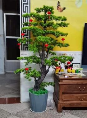 迎客松AL100825盆景摆件假罗汉松树塑树内料花盆栽植物室装饰花艺